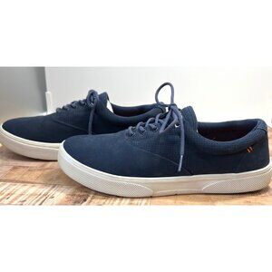 Sperry Mens Plushstep Navy Sneakers Size 11.5 Casual Canvas Shoes With White Out